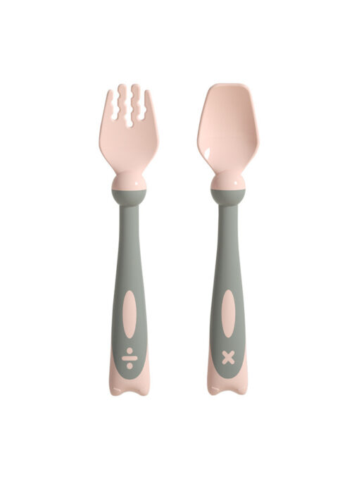 Baby Hand-on Learn To Eat Fork Spoon Exercise