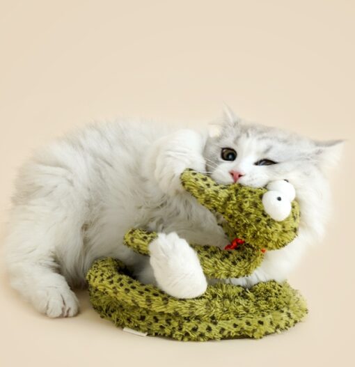 Interactive Long Tail Snake Catnip Squeaky Plush Toys