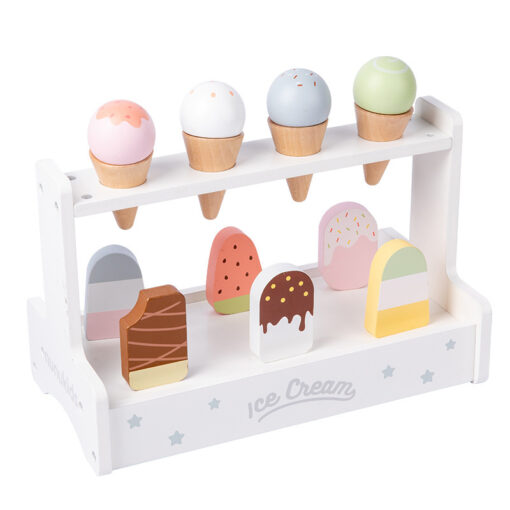 Wooden Simulation Ice Cream Dessert Cake Stand Toy - Image 7