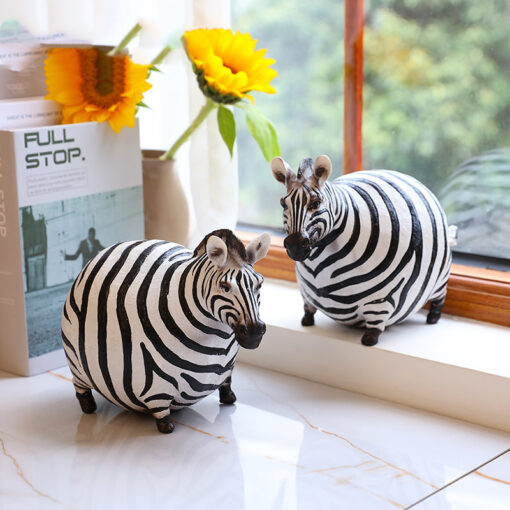 Cute Creative Painted Zebra Animal Statue Ornaments