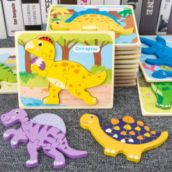 Wooden Cartoon Dinosaur 3D Baby Jigsaw Puzzle Toys