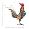 Colorful Iron Hollow-out Rooster Sculpture Decoration