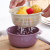 Double-layer Kitchen Fruit Draining Washing Basket