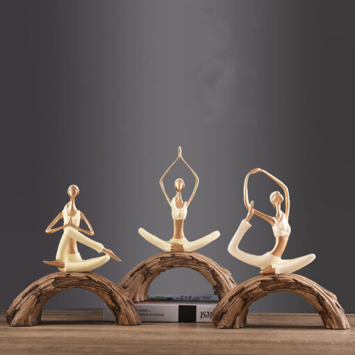 Durable Yoga Statue Sculpture Home Room Decoration