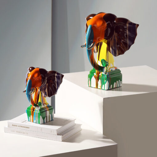 Creative Modern Abstract Colored Elephant Ornaments