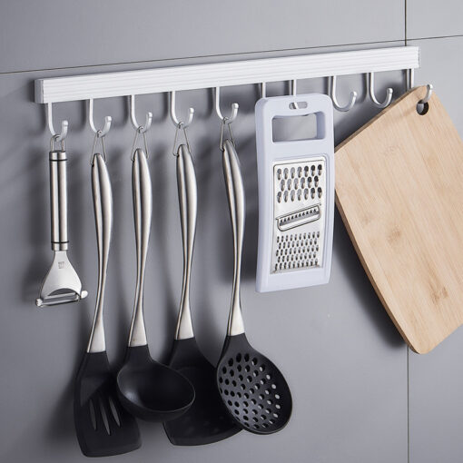 Wall-mounted Aluminum Alloy Kitchen Hook Racks Holder