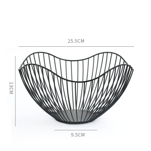 Wrought Iron Hollow Out Geometric Fruit Storage Basket