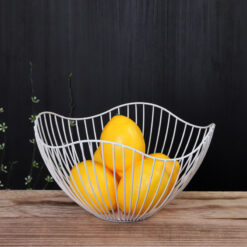 Wrought Iron Hollow Out Geometric Fruit Storage Basket