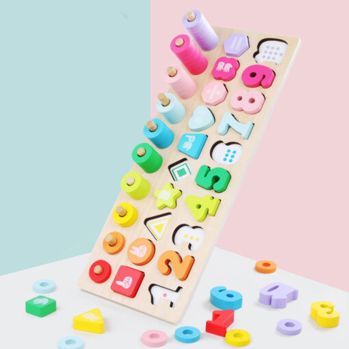 Wooden Number Shape Matching Puzzle Teaching Toy