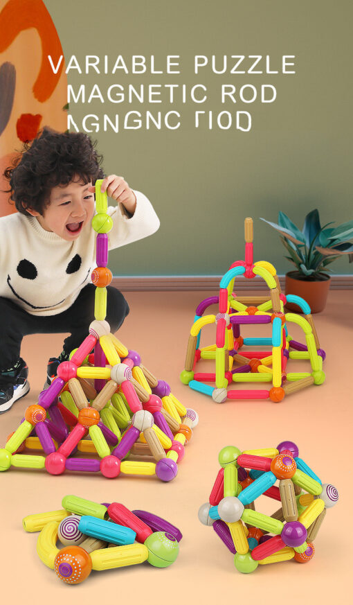 Magnetic Children's Building Blocks Assembling Stick Toy