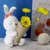 Kawaii Animal Bunny Resin Vase Sculpture Decoration