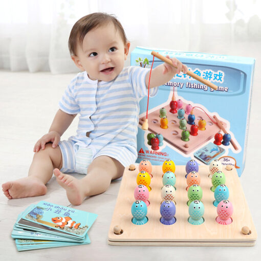 Wooden Memory Chess Fishing Game Puzzle Toys