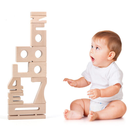 Wooden Montessori Digital Number Blocks Toddlers Toy