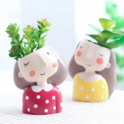 Creative Cute Resin Girl Succulents Flowerpot Planter