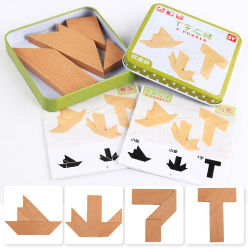 Creative Wooden Jigsaw Puzzle Tangram Intelligence Toy