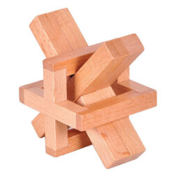 Wooden Beech Luban Lock Jigsaw Puzzle Learning Toy
