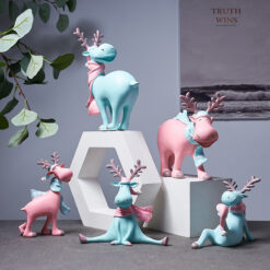 Cute Creative Resin Elk-shaped Figurine Ornaments