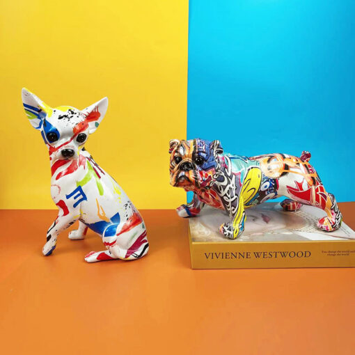 Creative Colorful Dog Animal Ornaments Sculpture