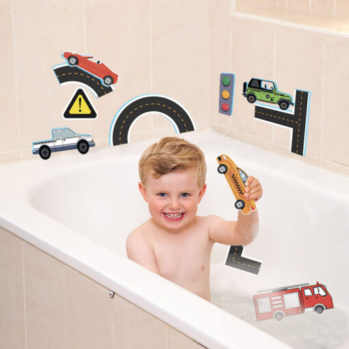 Children's Flexible Rail Car Bathroom Foam Sticker Toy