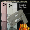 Folding Phone Pistol Gun Shell Throwing Bullet Toy