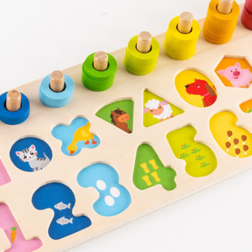 Interactive Wooden Matching Number Shape Board Toy