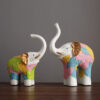 Creative Colorful Elephant Ornaments Resin Decor