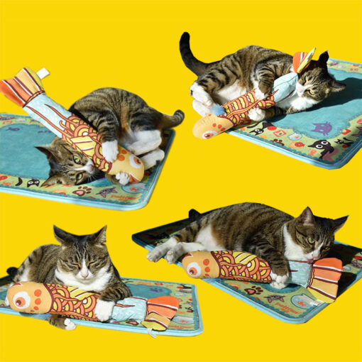 Funny Fish Shape Bite-resistant Cat Sounding Plush Toys