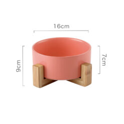 Non-Slip Wooden Stand Pet Single Elevated Bowl