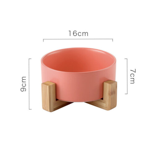 Non-Slip Wooden Stand Pet Single Elevated Bowl