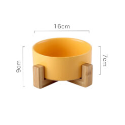 Non-Slip Wooden Stand Pet Single Elevated Bowl