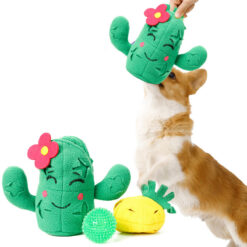 Interactive Cactus Shape Food Sniffing Throwing Toy