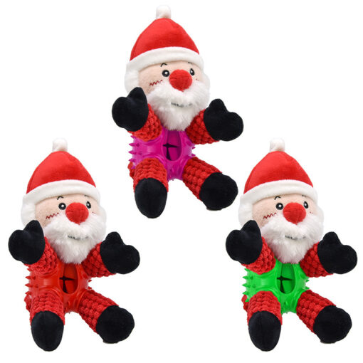 Santa Claus Plush Dog Puzzle Vocal Leak Food Toy