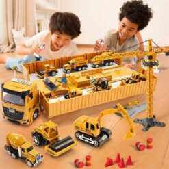 Realistic Tower Crane Alloy Engineering Vehicle Set Toy