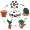 Cute Creative Cactus Potted Plants Shape Coaster Mat