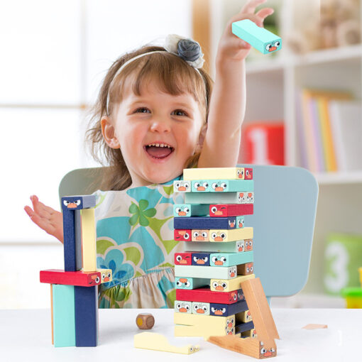 Children's Wooden Animals Stacking Block Jenga Toy