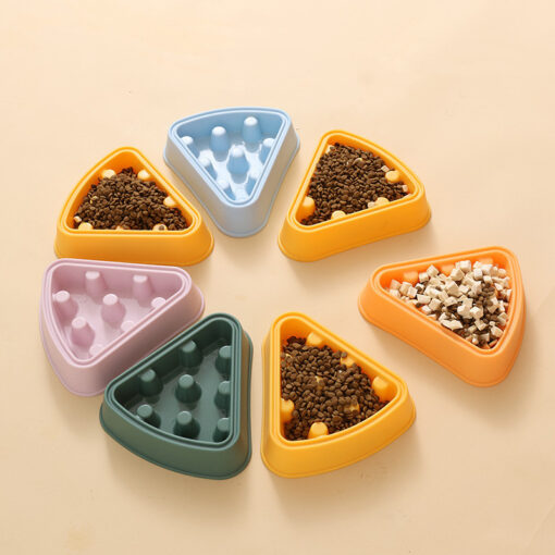 Cartoon Pizza Shape Pet Slow Food Feeder Single Bowl