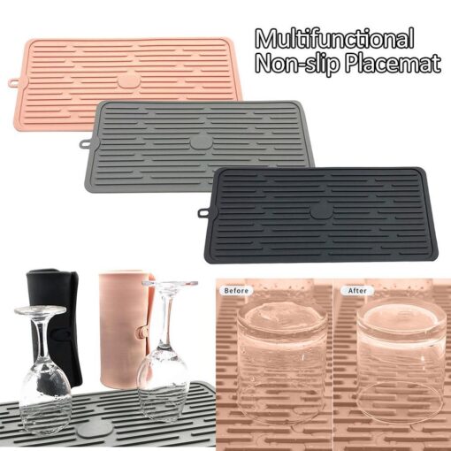 Foldable Silicone Non-slip Kitchen Draining Pad Mat