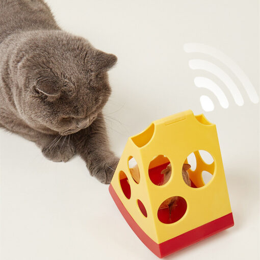 Interactive Electric Cheese Cat Teasing Tumbler Toy