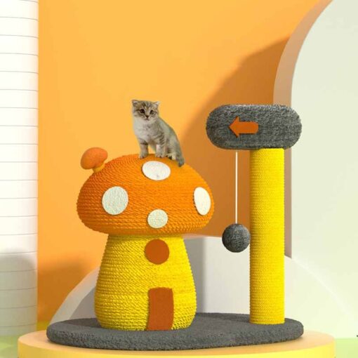 Mushroom House Cat Sisal Climbing Frame Scratcher