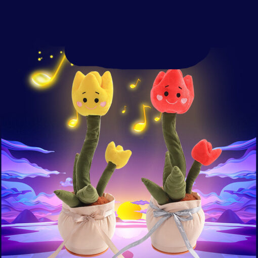 Multifunctional Tulip Music Dancing Flower Flush Toy
