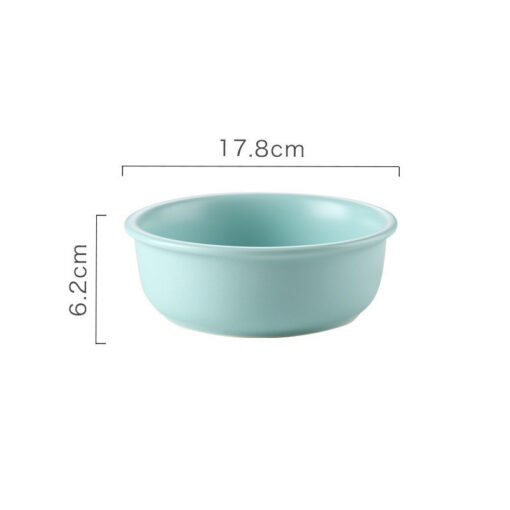 Ceramic Wooden Base Elevated Pet Feeder Bowl