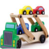 Interactive Wooden Double Decker Trailers Truck Toy