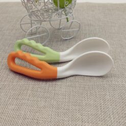 Portable Silicone Curved Handle Baby Practice Spoon