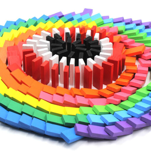 Wooden Building Blocks Children Color Domino Toy