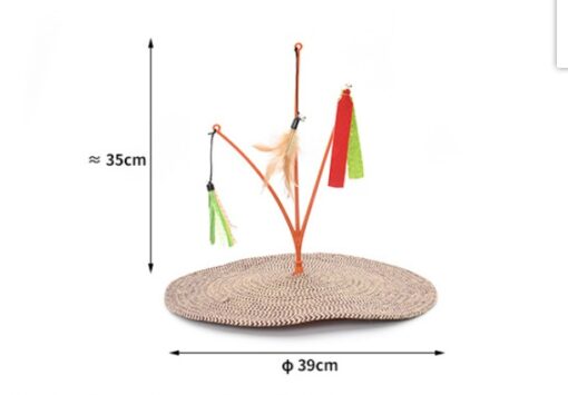 Funny Cat Scratch Pad Feather Stick Swing Tree Toy