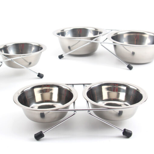 Stainless Steel Double Pet Food Feeder Bowl