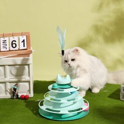 Detachable Cat Teasing Four-layer Track Feather Toy