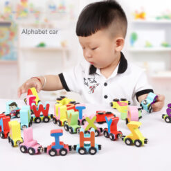 Wooden Magnetic Train Building Block Educational Toy