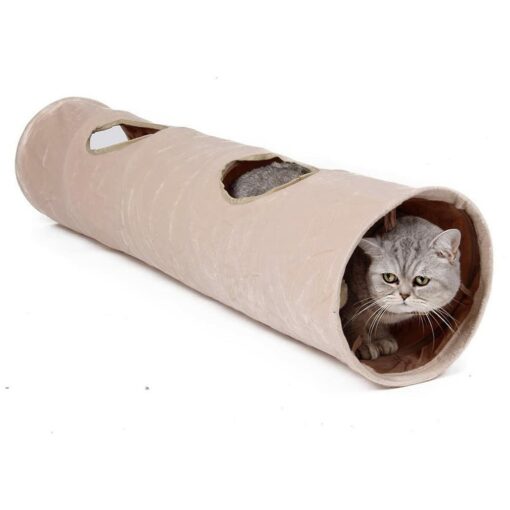 Portable Collapsible Velvet Cat Tunnel Play Toy