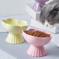 Ceramic Pet Anti Overturning Diagonal High Leg Bowl